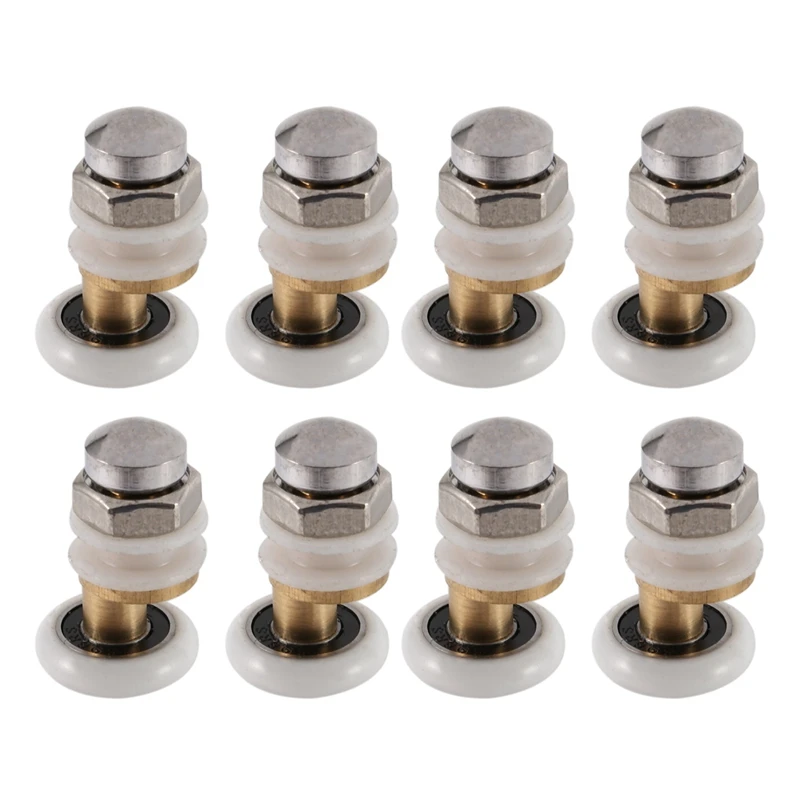 8PCS Shower Door Rollers For The Bathroom Glass Sliding Door Pulleys Wheels Ultra-Quiet Shower Glass Door Rollers