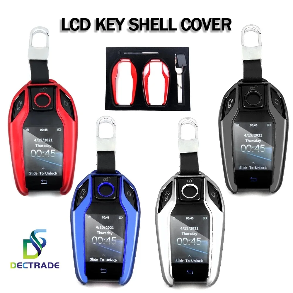 DECTRADE 4 Colors BMW i8 Style Smart Remote Car Key Fob Case Cover Set Shell Ring Chain For CF400 CF500 CF618 K600 TK800 Series