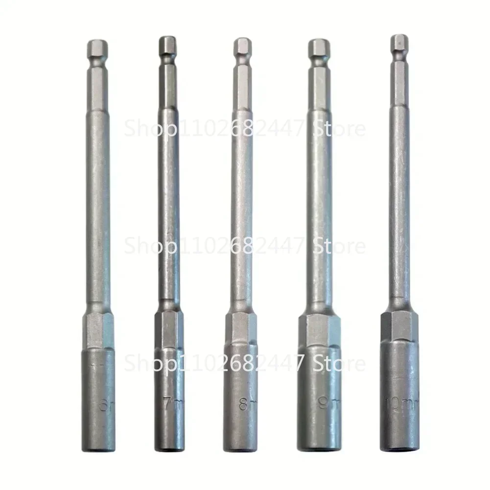 5pcs 150mm Hexagon Nut Driver Drill Bit Adapter Socket Wrench Extension Sleeve 6/7/8/9/10mm Power Tools