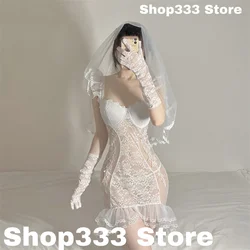 Bridal Sexy Underwear Cosplay Princess Costumes Exotic Wedding Dress Roleplay Sweetheart Spaghetti Strap Sex Outfit Plus Apparel