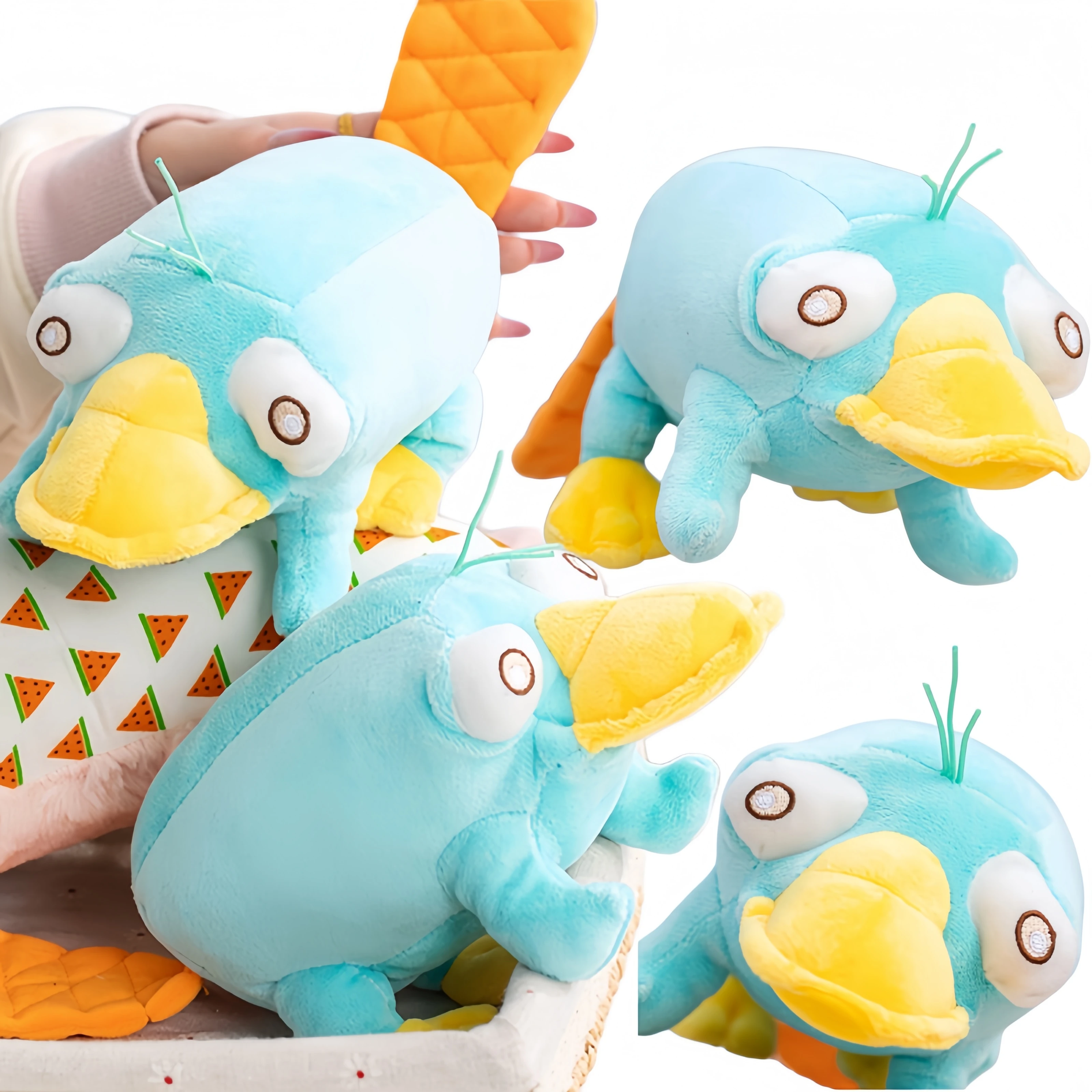 Peluche de ornitorrinco Kawaii, peluche de anime simulado, Blue Perry el ornitorrinco, juguete de peluche, animales de peluche, peluche suave, regalo para niños