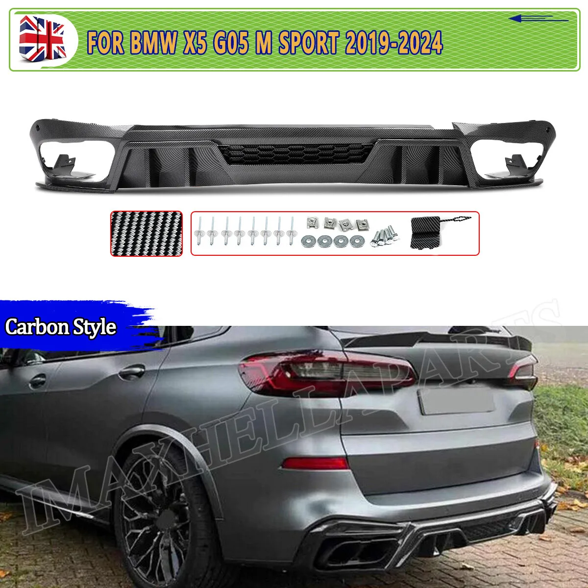 المصد الخلفي الناشر سبويلر لسيارات BMW X5 G05 2019 2020 2021 2022 2023 2024 الكربون نظرة الذيل الناشر الوفير م نمط الأداء #1