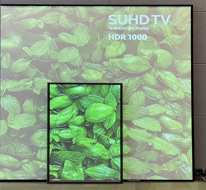 T2ALRF Trinovisuals 16:9 HDTV 4K/8K Ultra HDR 3D Led-hintergrundbeleuchtung Umgebungs Licht Ablehnung Nano Rand Fest rahmen Projektor Bildschirm – Detail 11