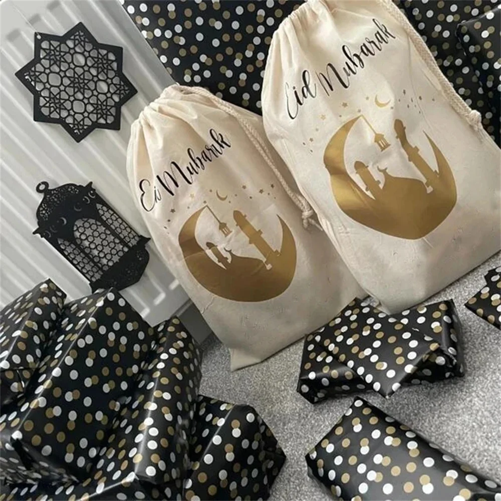 

Eid Mubarak sack Muslim Islamic Ramadan Kareem Iftar happy Al-Adha al Fitr Party home decoration family kid boy girl gift bag