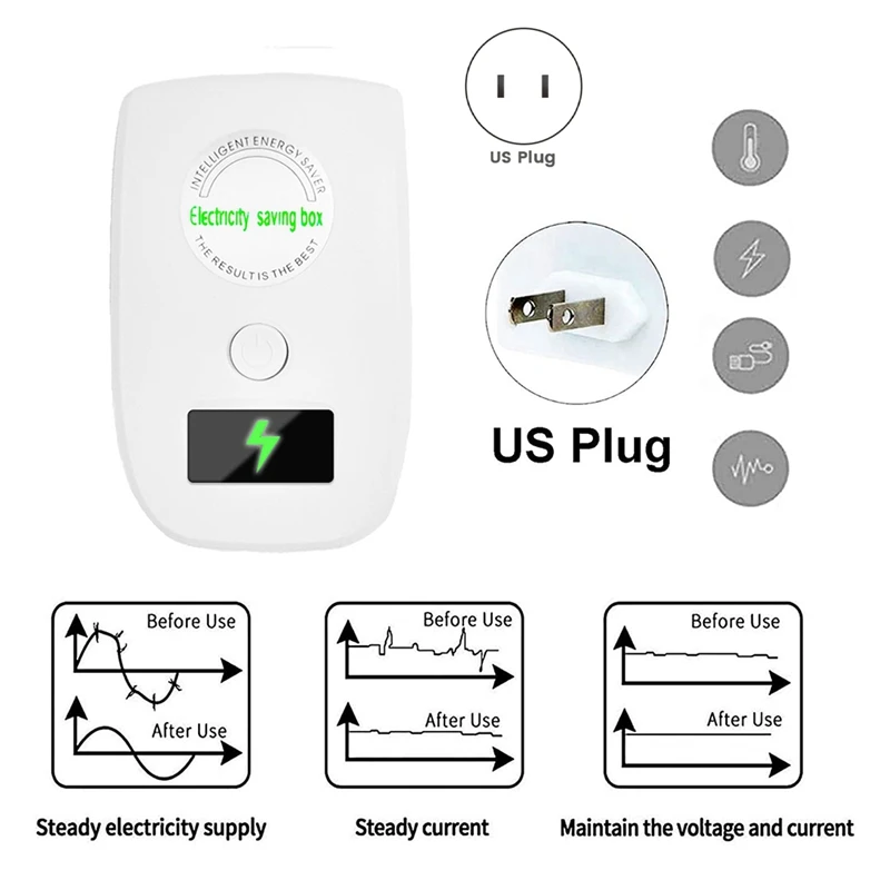 Бытовая энергосберегающая техника. Power Saver Smart Appliance Saver Энергосберегающее устройство ТВ Стиральная машина Прочная вилка стандарта США