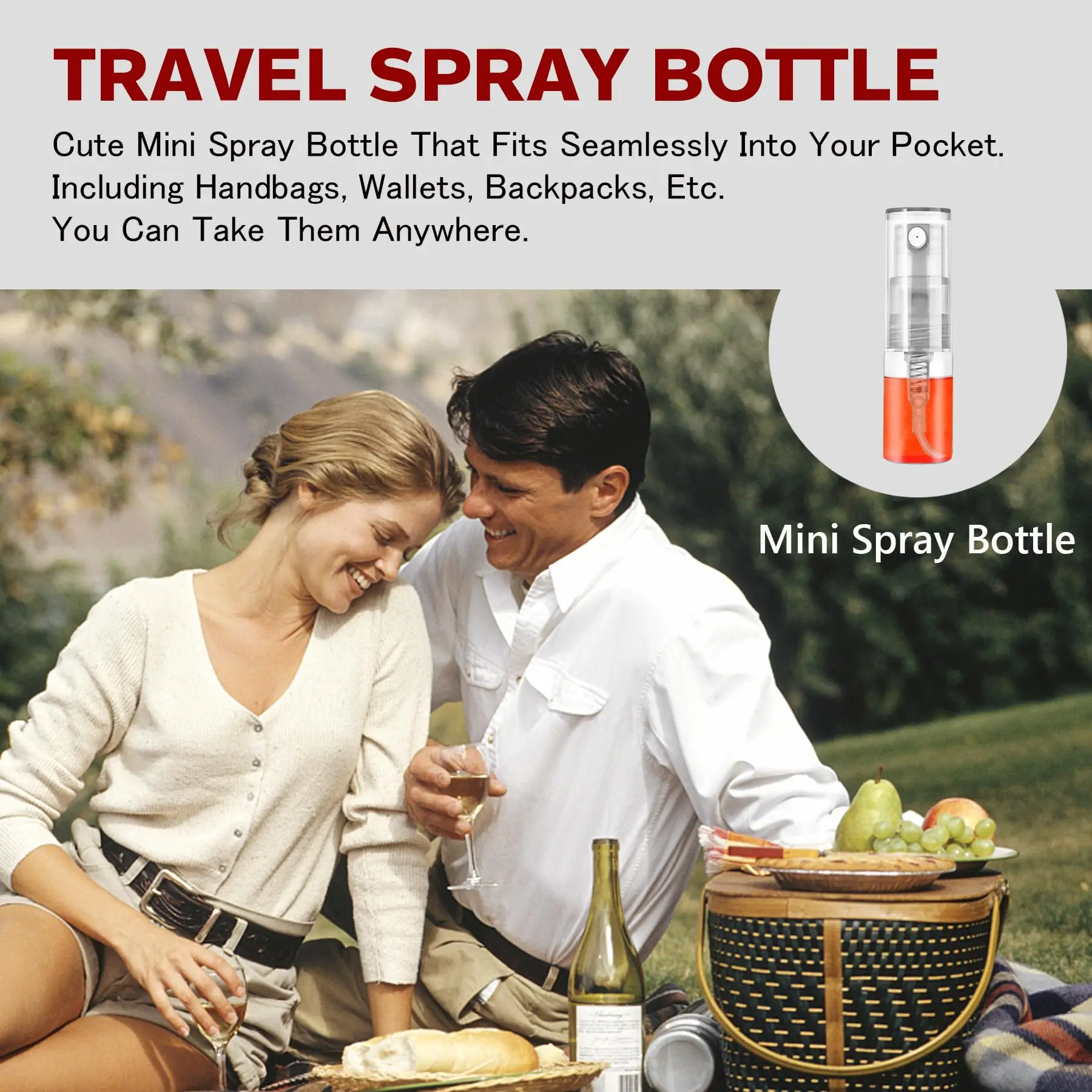 60Pcs Mini Spray Bottle 2ml Refillable Glass Spray Bottle Perfume Atomizer Container for Travel/Essential Oils/Perfume