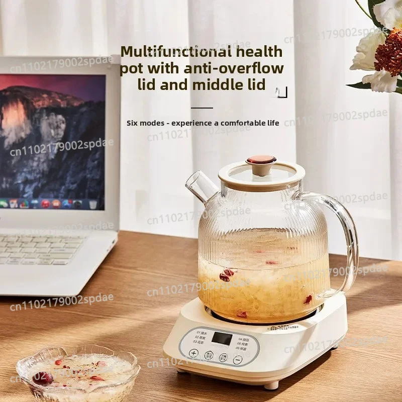 Small Size Household Glass Electric Kettle Split Design Multifunctional Flower Tea Pot for Home Office Daily Beverage Making