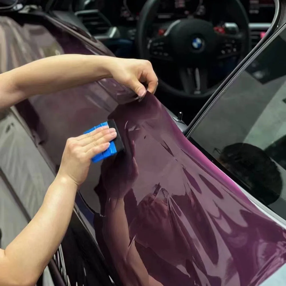 Wrapmaster 5M/10M/17M High Grade Gloss Metallic Cast Vinyl Stickers PET Ideal Purple Car Wrapping