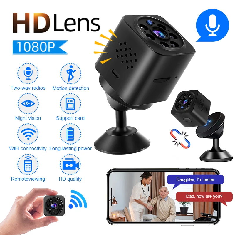 HD Night Vision Intercom Micro Camera WIFI Link App per telefono cellulare telecamera di monitoraggio Online remota con scheda di memoria Drop