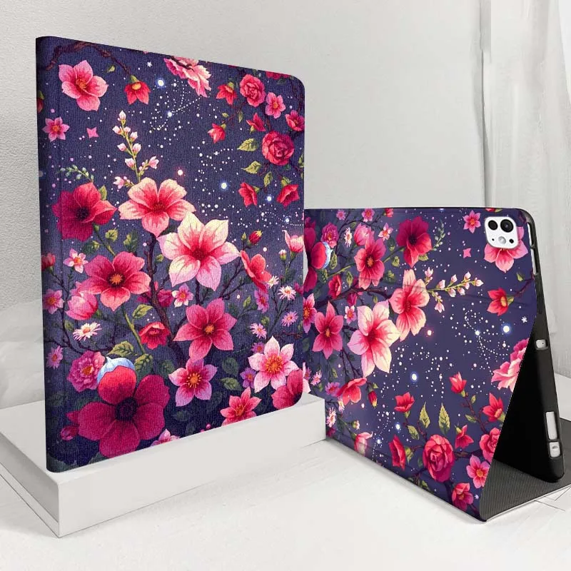 

Pink lotus moonlit forest pond For iPad Pro Air 5 4 3 13 11 8 7 6 5 10th 7th 6th 10.5 12.9 10.9 Tablet Case