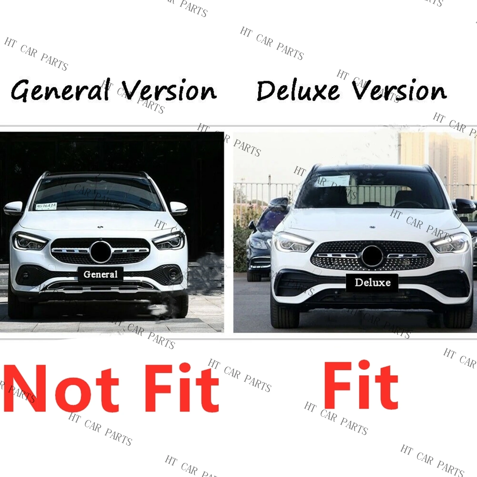 For Mercedes Benz GLA Class H247 GLA45 GLA35 2020-up ( Deluxe Version) 1 Piece Black GT Style of Front Bumper Grille Mesh Grill