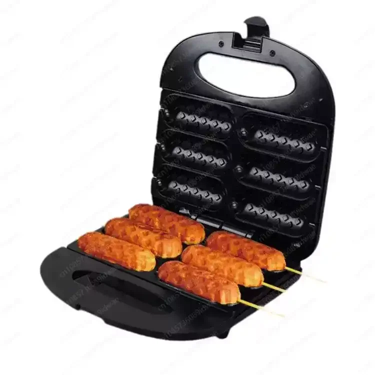 750W Electric Waffle Maker Sausage Grilling Machine Kitchen Corn Hot Dog Machine Breakfast Maker Non-stick Coated Home Appliance