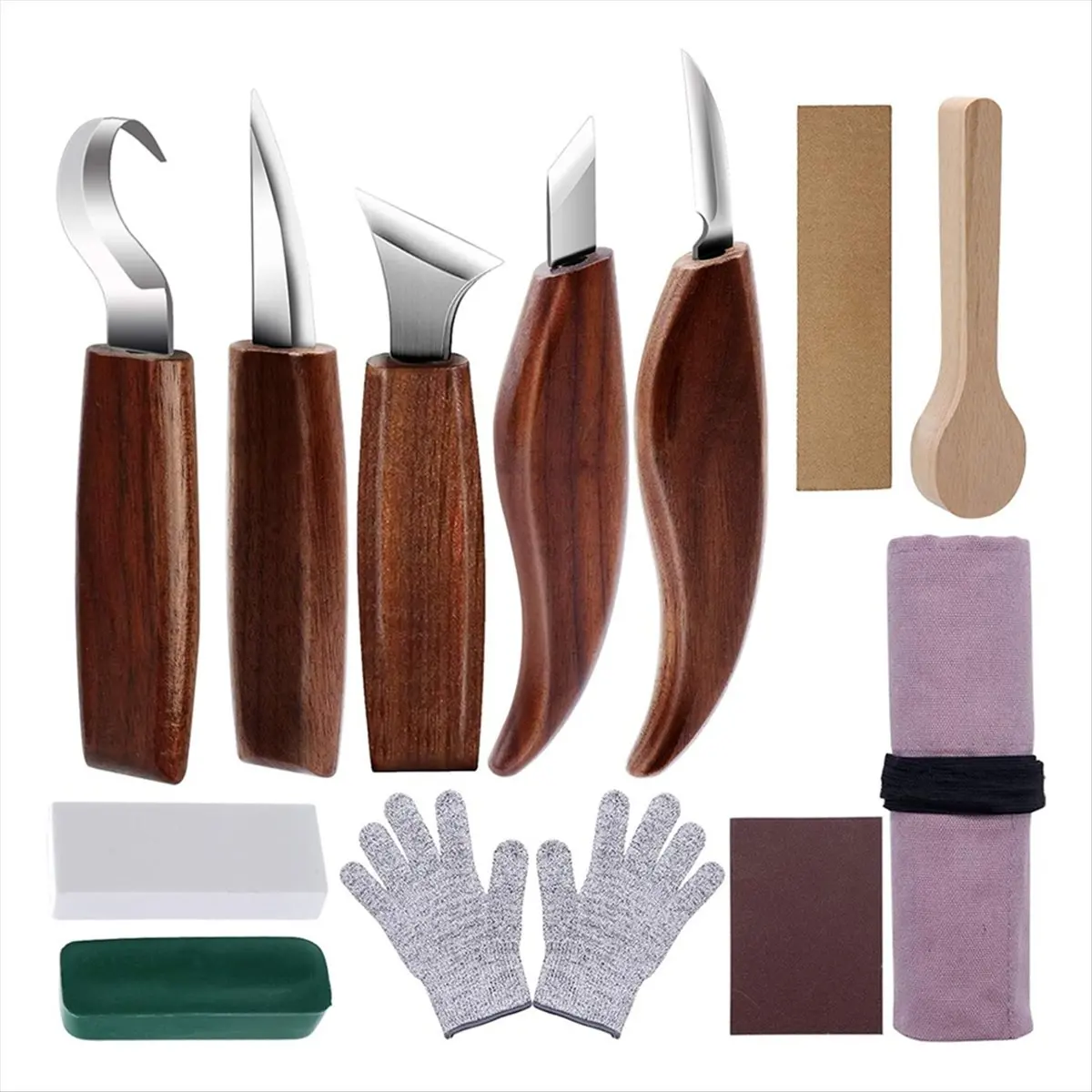 Budget-Friendly-Wood Carving Tools Set, 12 in 1 Wooden Carving Tool Kit for Beginners, DIY Carving, Sculpture and Wax Carving