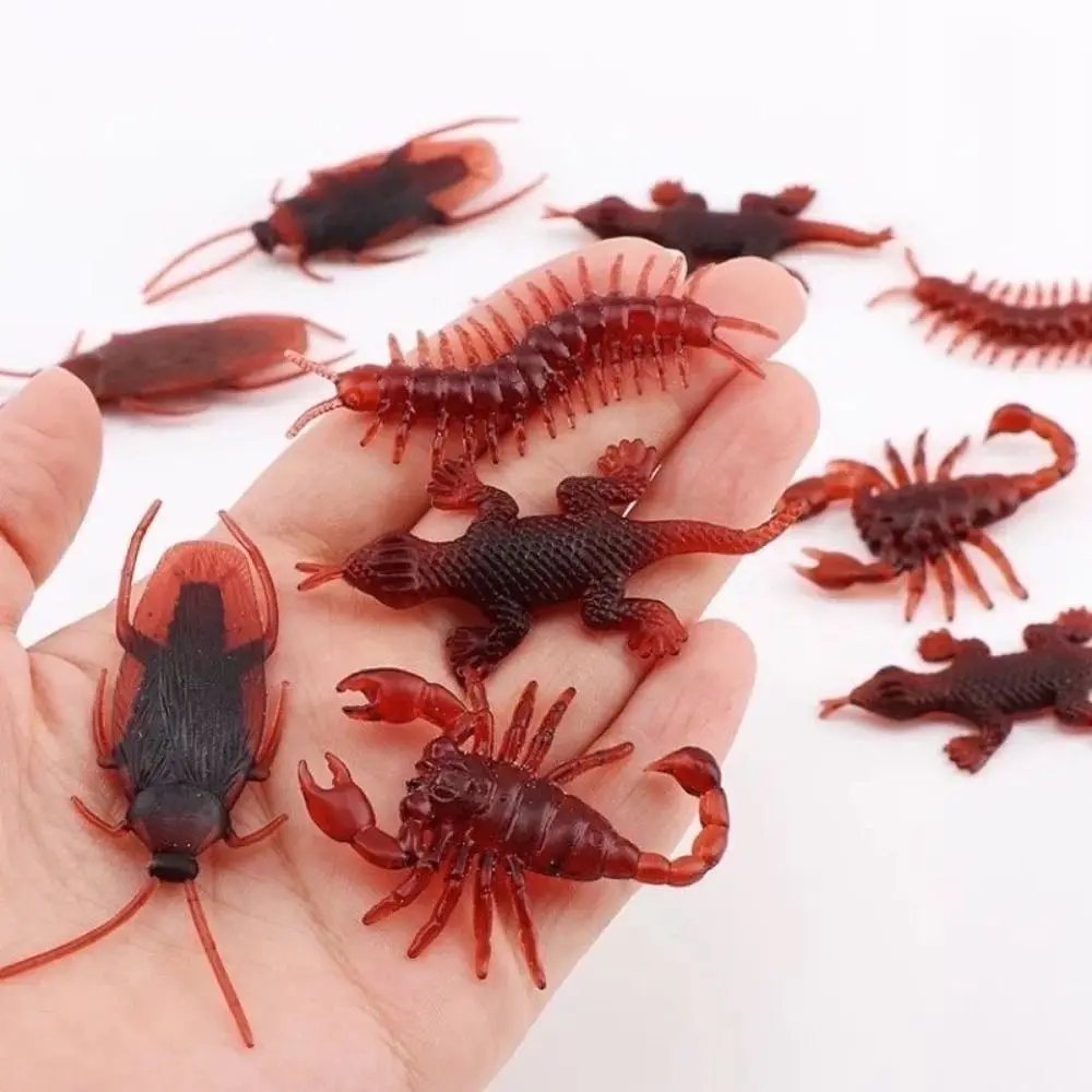 20 pz di alta qualità gomma scorpione simulazione scarafaggio PVC morbido falso scarafaggio scorpione geco millepiedi regalo giocattoli divertenti