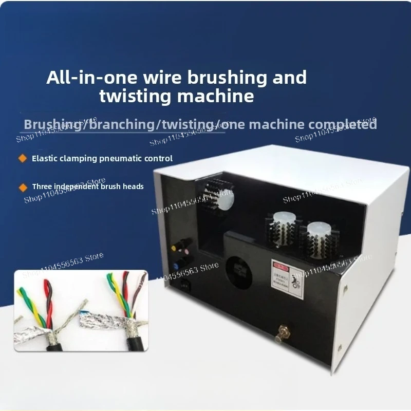 A small semi-automatic thread winding machine with three independent thread brush heads