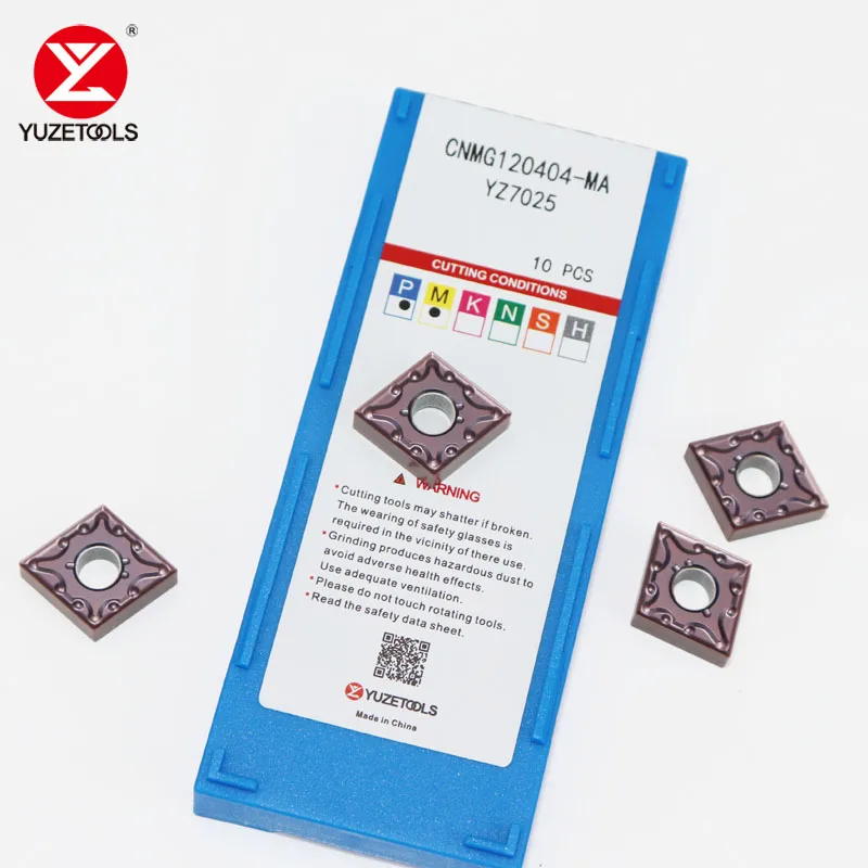 10 قطعة CNMG120404-MA CNMG120408-MA CNMG120412-MALathe الخارجية تحول أداة كربيد مقحمة تقطيع الفولاذ المقاوم للصدأ