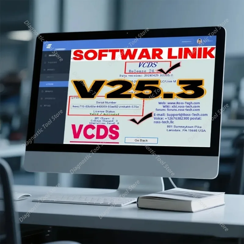 FOR Unlimited VINs Atmega162 Multilingual VCDS 25.3 UPDATE SOFTWARE VAG-COM OBD2 Scanner HEX V2 USB FOR V/W AU/DI Sko/da Se/at