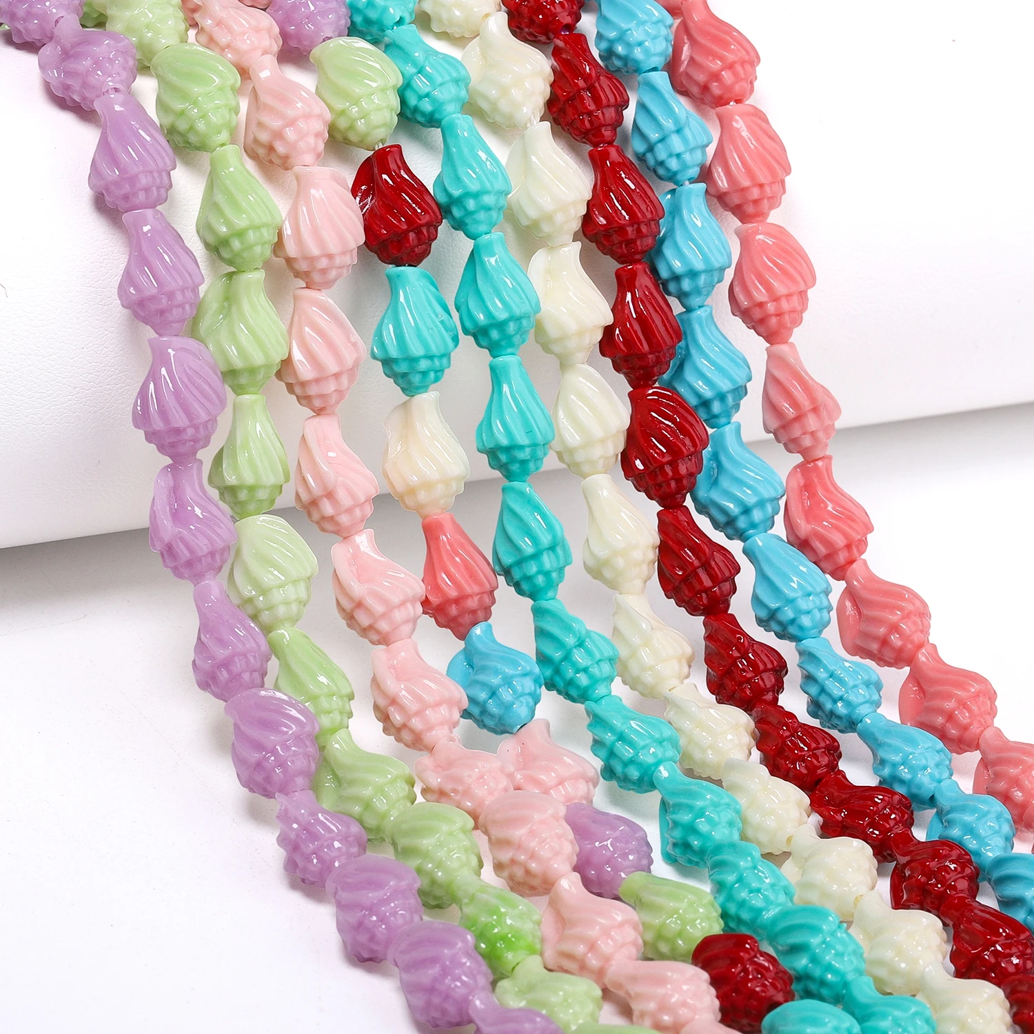 9x12mm 27Pcs Multi-color Conch ShellPowder Beads Loose Spacer Beads for DIY Pendant Necklace Earring Jewelry Making Accessories