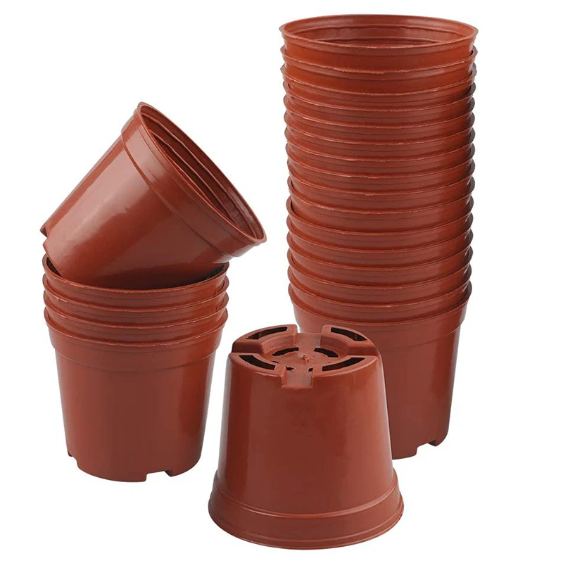 SSR 100Pcs 8.5CM Round Plastic Plant Pots Small Flower Pots for Plant Nursery Small Potted Plants