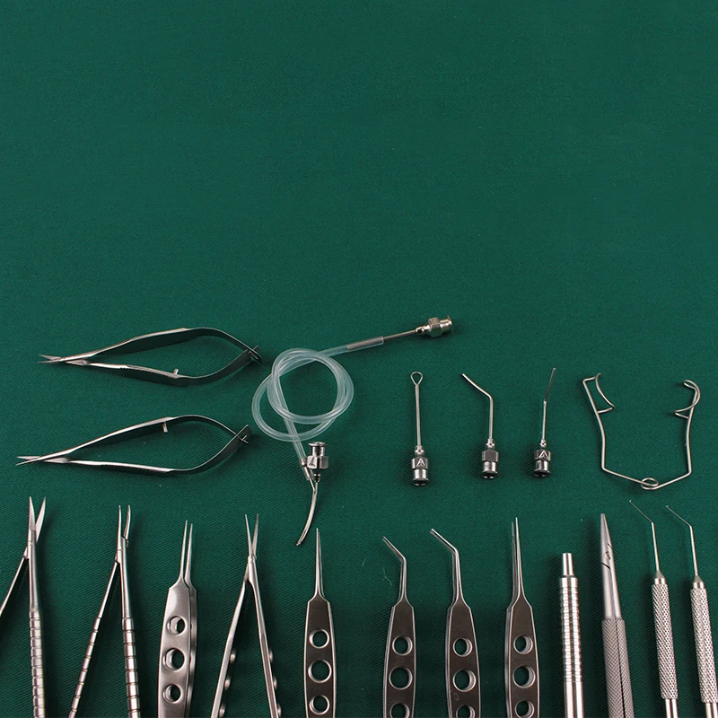 21PCS Intraocular Set Surgical Instrument Titanium Alloy Eye Ophthalmic Cataract Eye Micro Surgery Tools