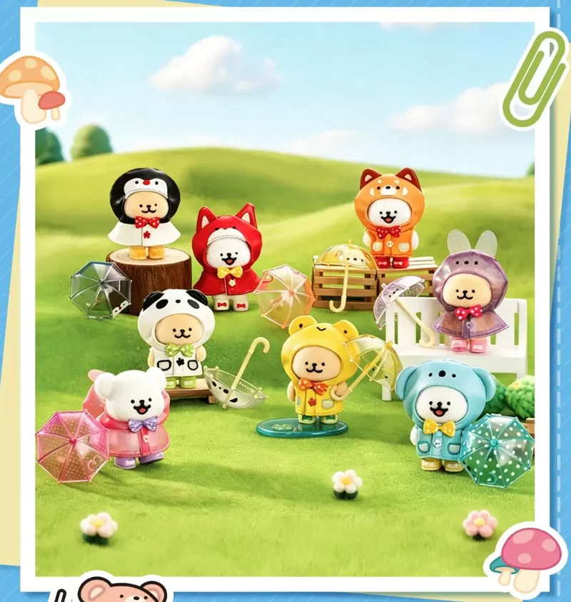 Cute Maltese Pet Doll Mystery Blind Box Rainy Day Series Pvc Action Figure Collectible Model Desktop Display Ornament Hobby Toy