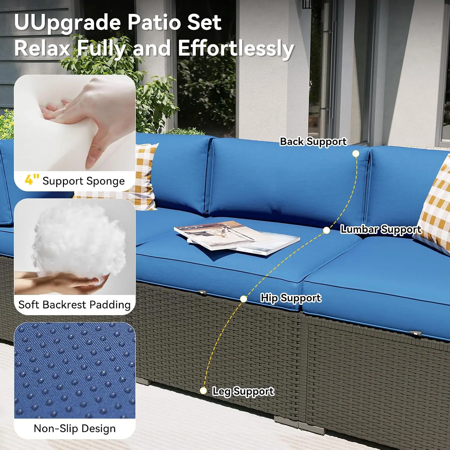 Patio Furniture Set with Fire Pit Table, 12 Piece Outdoor Sectional Sofas, 10 Seats Wicker Rattan Outdoor Furniture, Customized