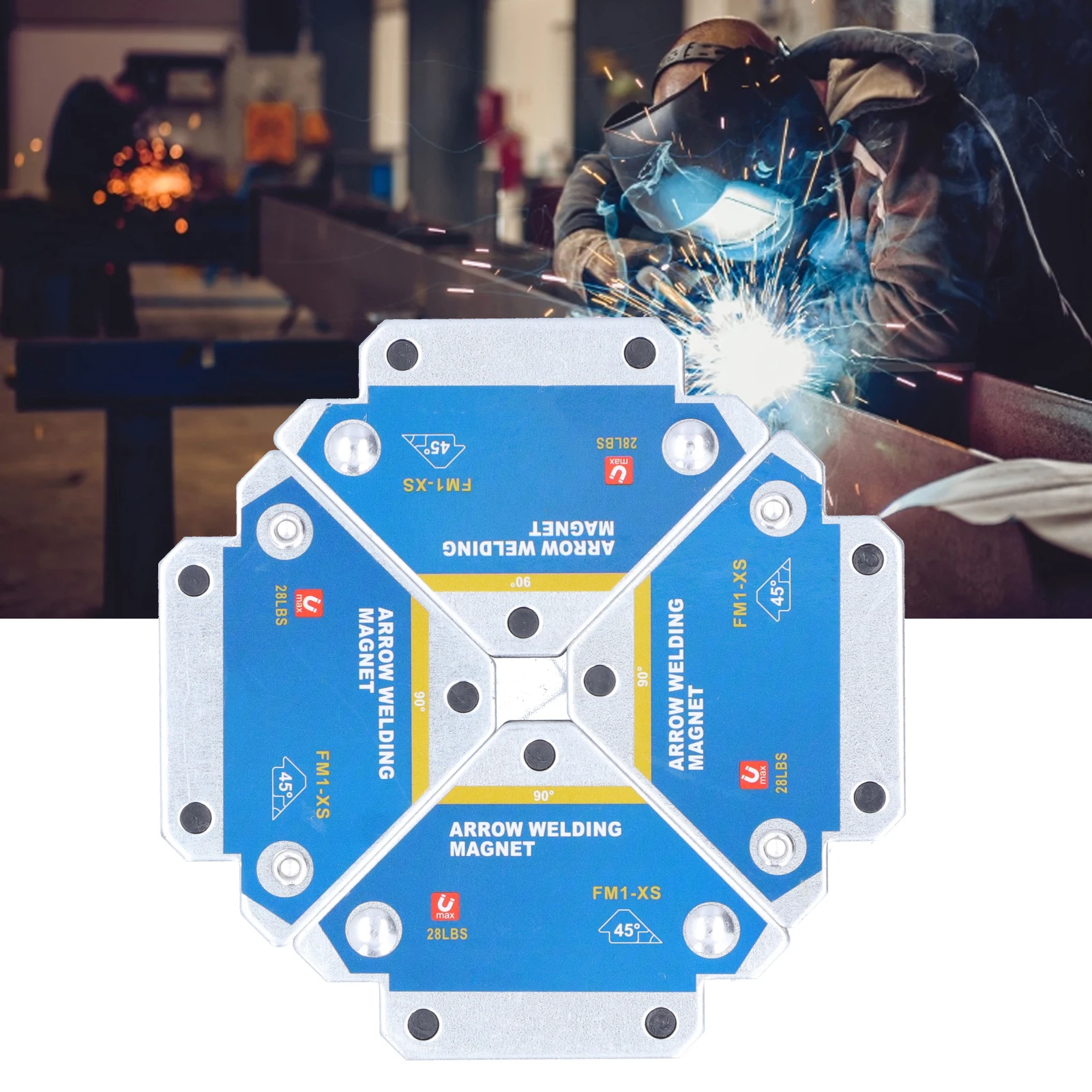 

4Pcs Welding Magnetic Holder 28lbs Arrow Welder Magnet Fixing Holding Tool Set Kit