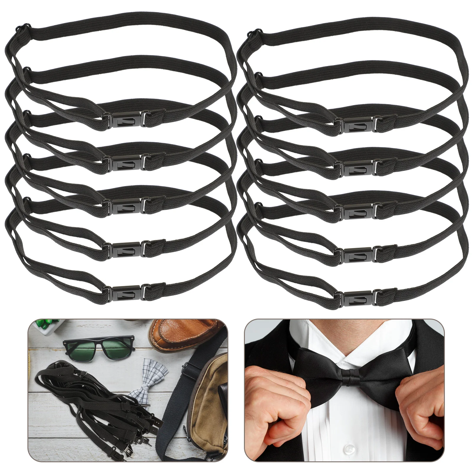 10 Pcs Bow Tie Adjustment Strap Convenient Comfortable Belt Durable Wear-resistant Elastic Polyester Band Adjustable