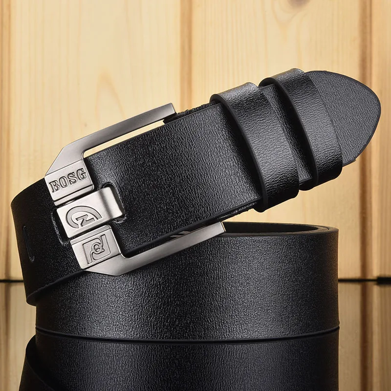 Leather For Men's High Quality Buckle Jeans Cowskin Casual Belts Business Cowboy Waistband Male Fashion Designer