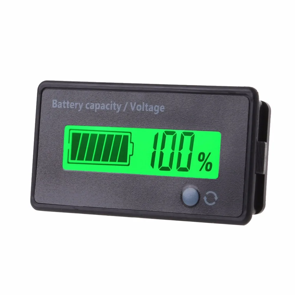 DC7V-100V Battery Capacity Indicator 12V 24V 48V 72V Golf Cart Battery Gauge Button Battery Capacity Meter Indicator