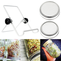 Sprouting Jar Lids Stainless Steel Mesh Screen Seed Sprout Can Lid Wide Mouth Mesh Screen Strainers Filter Germinator Accessorie