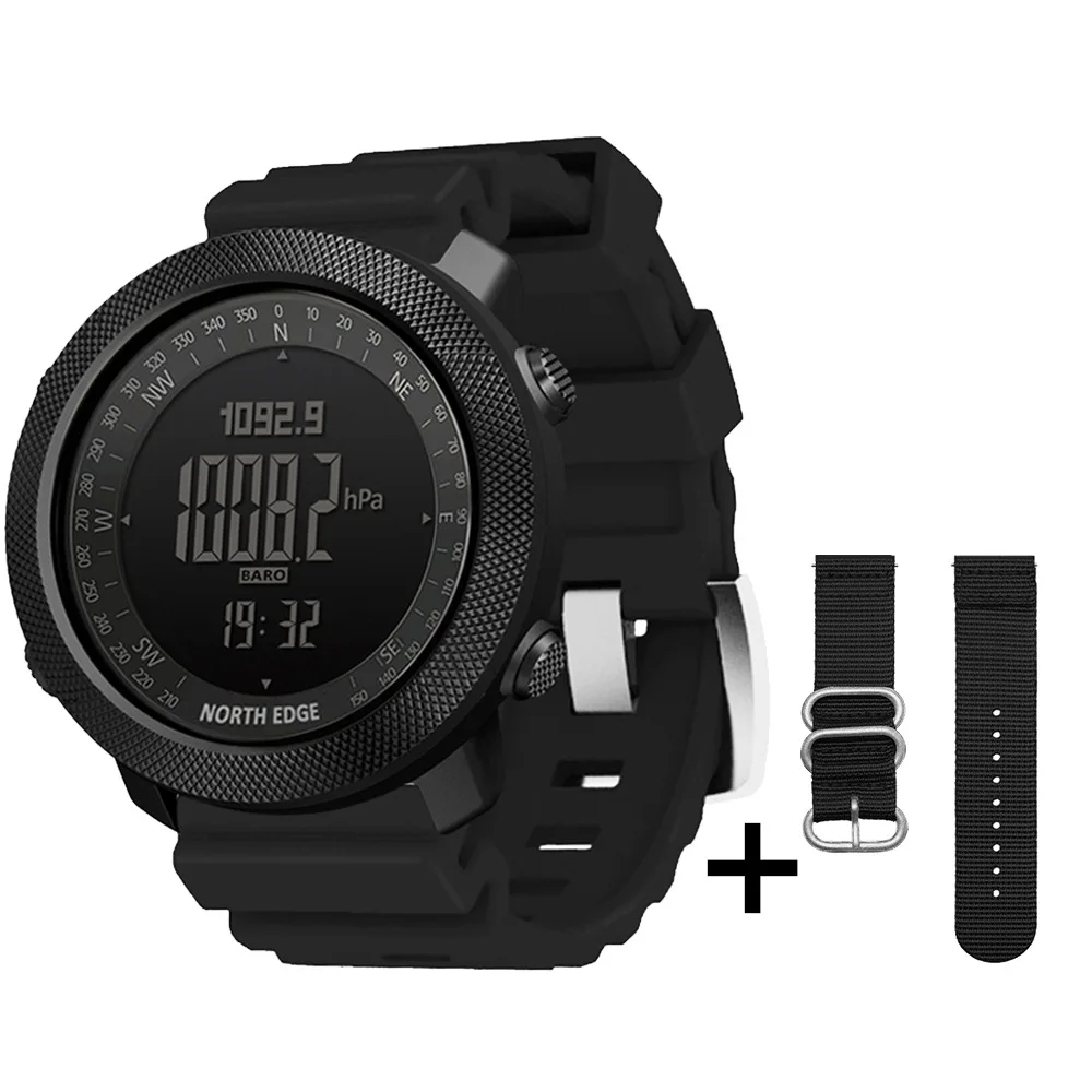 NORTH EDGE APACHE Men Tactical Sports Watch Altimeter Barometer Compass Waterproof Wristwatch for Hiking Running Swimming