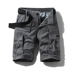 Slightly Elastic Multi-pocket Work Shorts Loose Straight Casual Shorts Trendy Shorts Shorts Large Size Solid Color Breeches