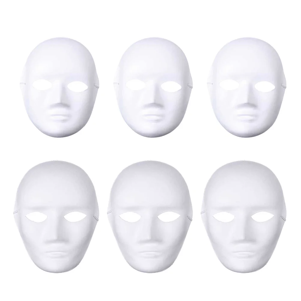 

24pcs Hand Painted Blank Masks for Adults White Face Men Women DIY Halloween Costume Cosplay Party Accessories