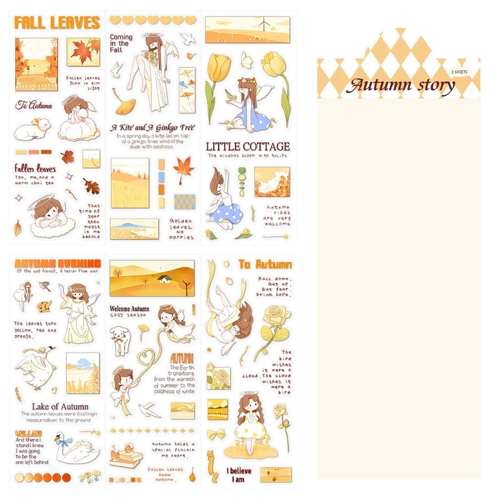 6/12/18 Stück Ästhetische Herbst-Themen-Aufkleber Gemütliche Herbstblätter & Natur-Sticker Wasserfeste Vinyl-Aufkleber für Tagebuch Laptop
