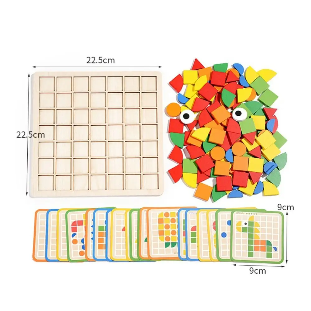 ของขวัญเพื่อการศึกษาปริศนาไม้ของเล่นที่มีสีสัน Sensory เกมรูปทรงเรขาคณิตจิ๊กซอว์ 3D กระดานปริศนา Early Education