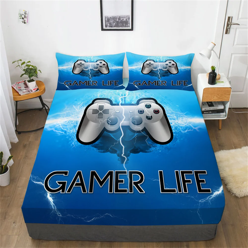 

Game 3D Comforter Set Queen Bed Sheet Sets Teens Children Home Bedclothes Cotton Fitted Sheets Quilt Duvet Cover Pillowcase