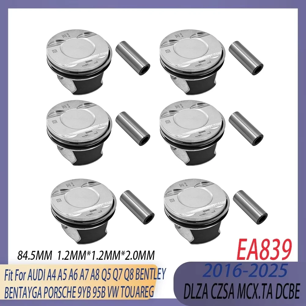 STD Engine Parts 4x Piston & Rings Kit Fit 3.0 L EA839 MCX DLZA DCBE For AUDI BENTLEY PORSCHE 9YB 95B VW TFSI Quattro Turbo