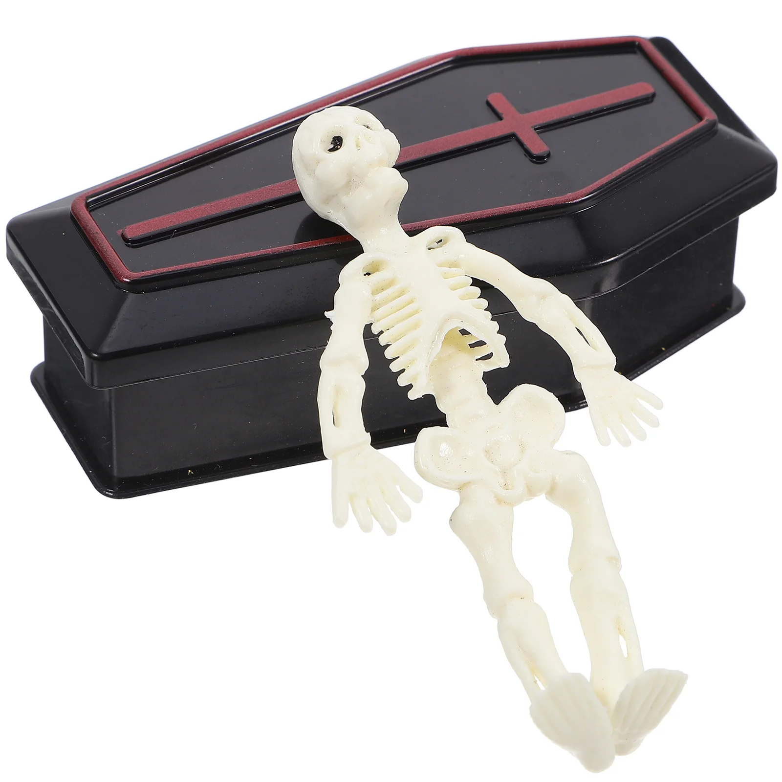 

Mini Coffin Skull Set Halloween Decorations 2pcs Plastic Craft Model Party Favors Ghost Props Funeral Theme Display