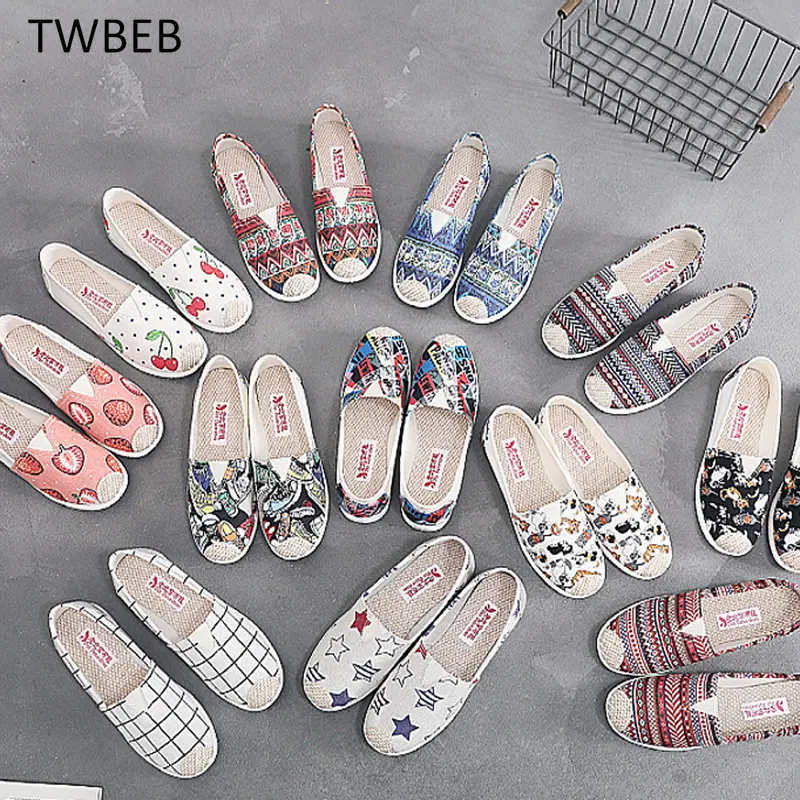 

Оптовая продажа, женская мягкая подошва, обувь для ленивых, обувь на плоской подошве, дышащая повседневная обувь для беременных женщин, холщовая обувь