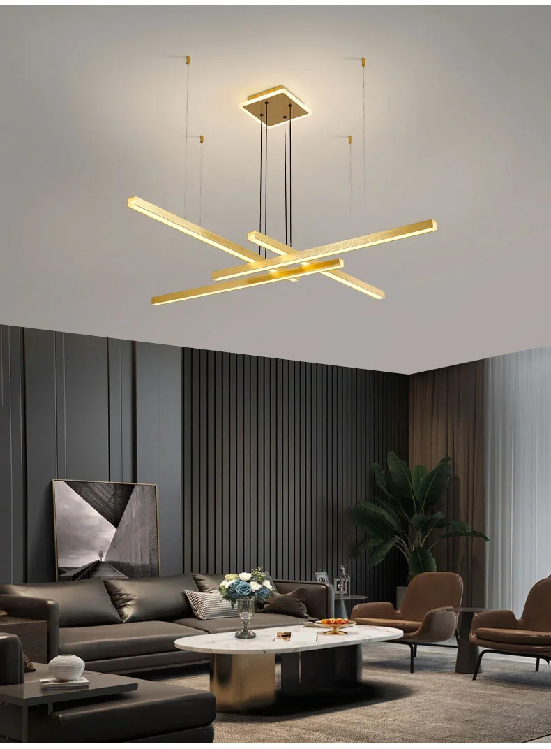 

Modern Luster Led Minimalist Chandelier Living Room Dining Room Designer Strip Lamp Bedroom Lamp Suitable For Kitchen Luster