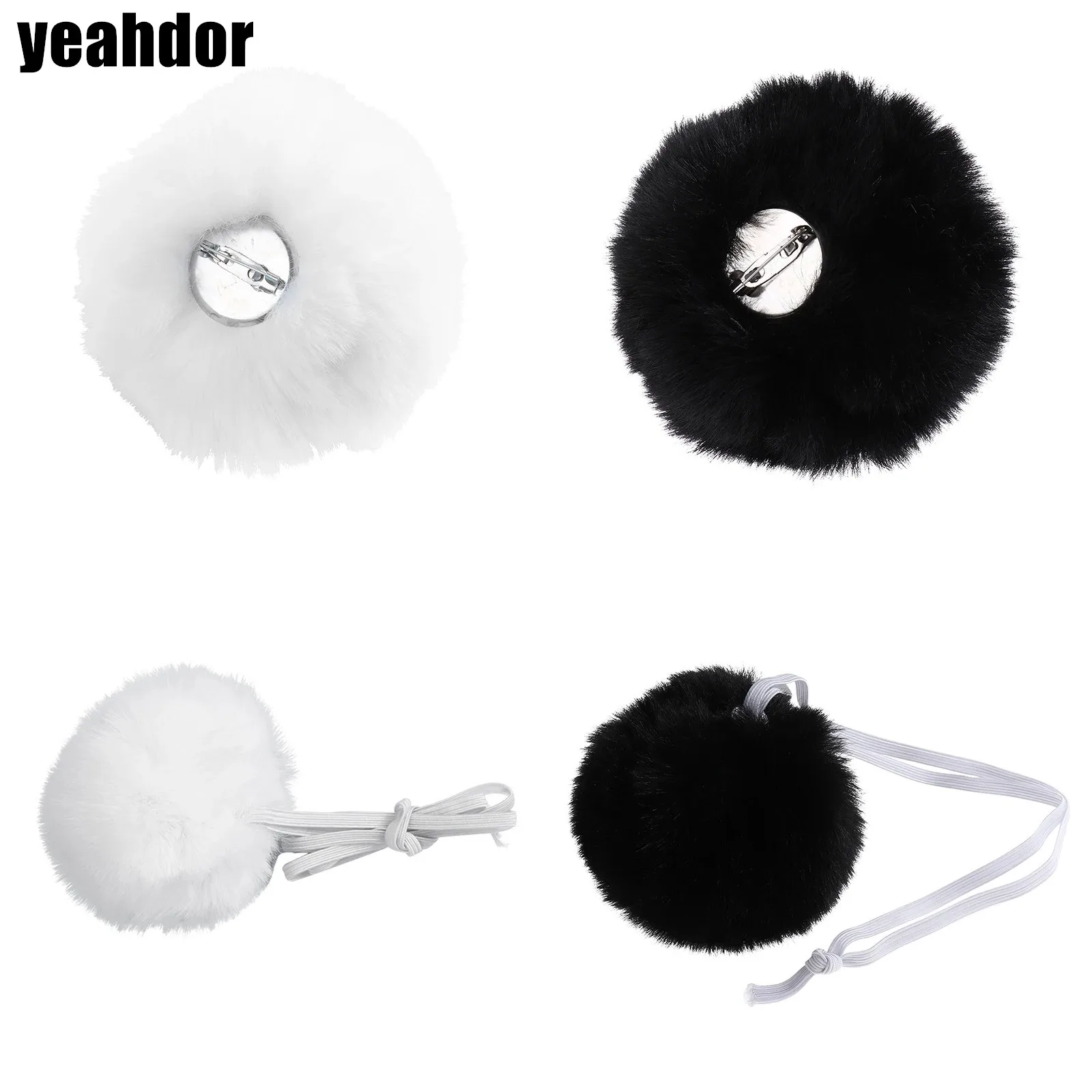 

Bunny Cute Cosplay Props Masquerade Gothic Lolita Bunny Tail Solid Color Plush Ball with Elastic Band Or Pin