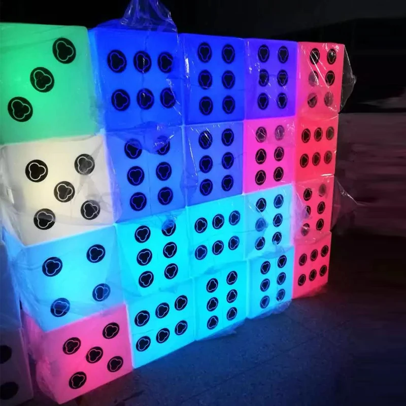 REAQ 40CM RGB LED Cube Stool With Wireless Remote Control Luminous Table For Home Commercial Indoor Outdoor Lighting Furniture