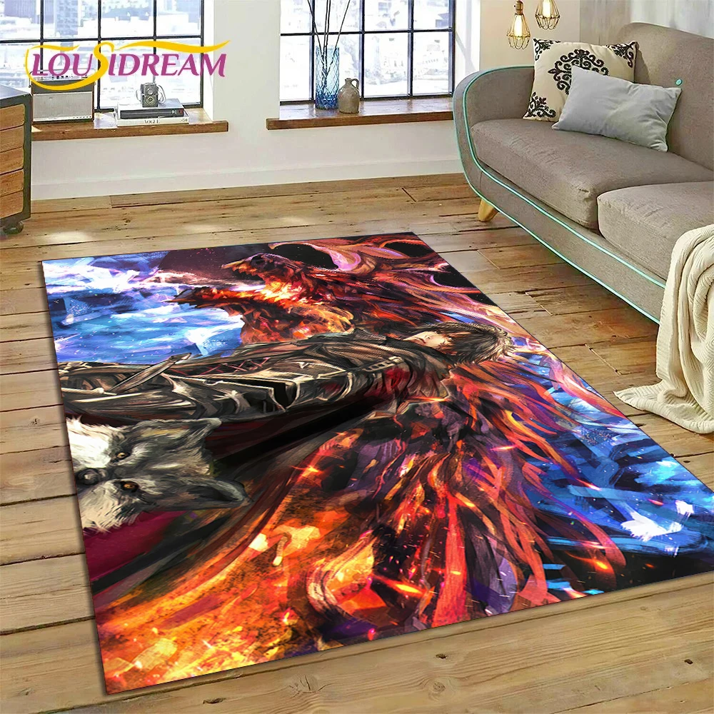 Final Fantasy Series Games Cartoon Rug Carpet for Living Room Bedroom Home Decor,Floor Mat Non-slip Decoration for Sofa Doormat