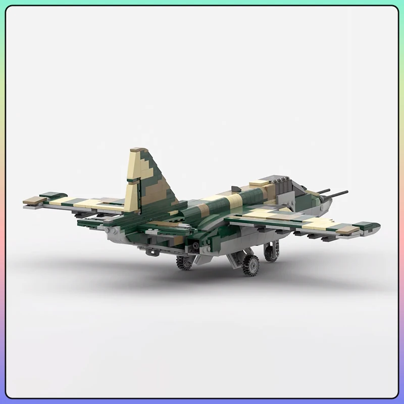 MOC Guerra Militare Sukhoi Su-25 Frogfoot 1:34 Bilancia Combattenti Building Block Modello Collezione di Mattoni Set FAI DA TE Giocattoli Per Bambini Regali