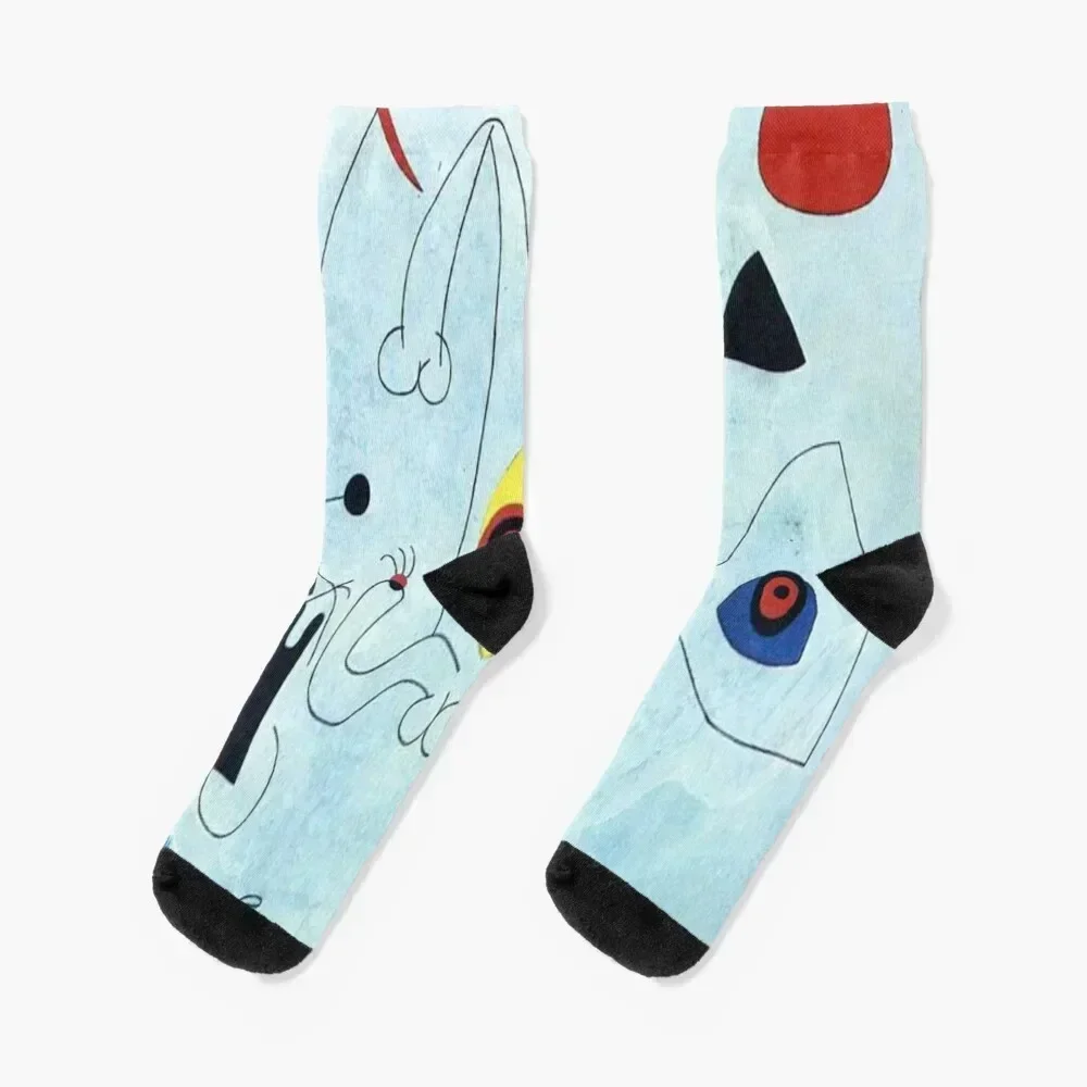 

Joan Miro " Women and birds at sunrise" Socks anti slip football sheer cotton Novelties Socks Men Women's