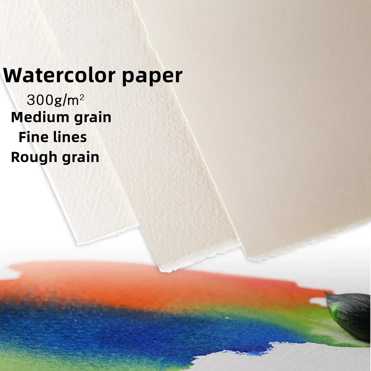 20 Sheets 300g Watercolor Paper Pure100% Cotton Thickened Coarse Medium Fine Line Watercolor Sketch Paper Card Water Color Pape