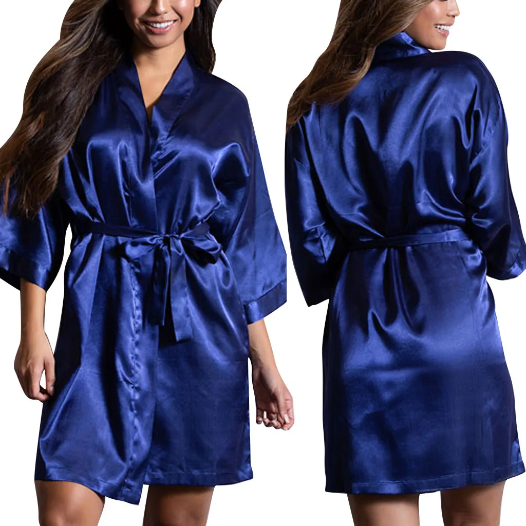 Women\'S Pajamas Womens Sexy Satin Sleepwear Lingerie Nightwear  Night Gown Robe Women\'S High-Quality And Comfortable Nightgown