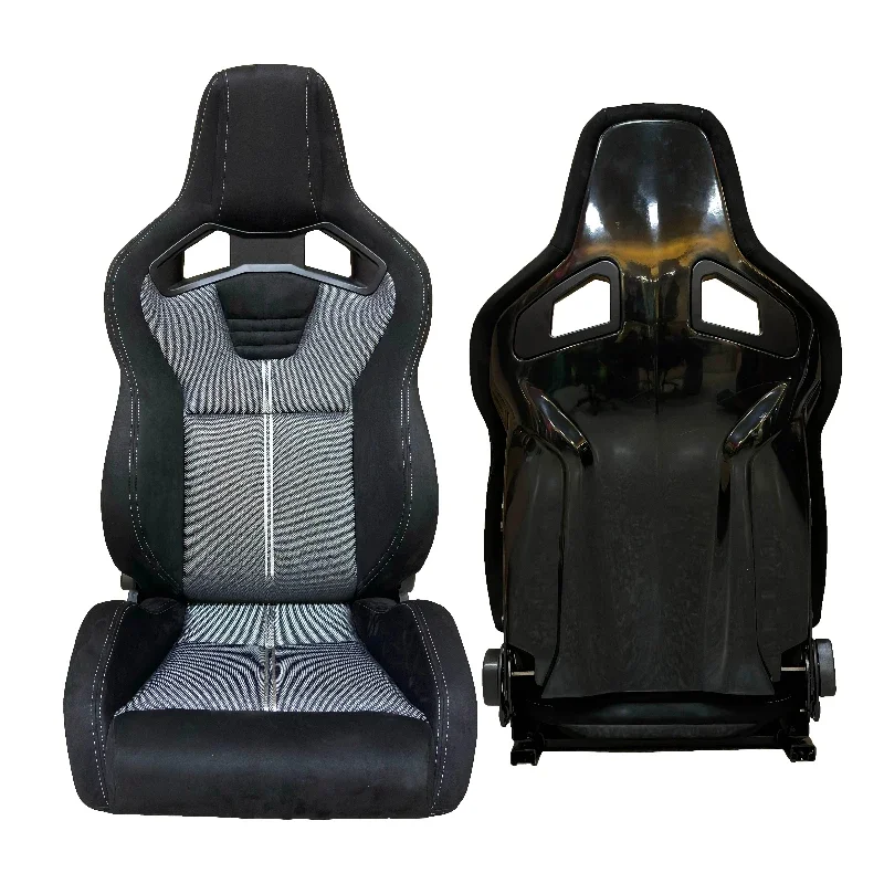 1039RTF Fiberglass Carbon Fiber Universal Barrel Sports Adjustable Leather Suede Car Simulation Racing Seat