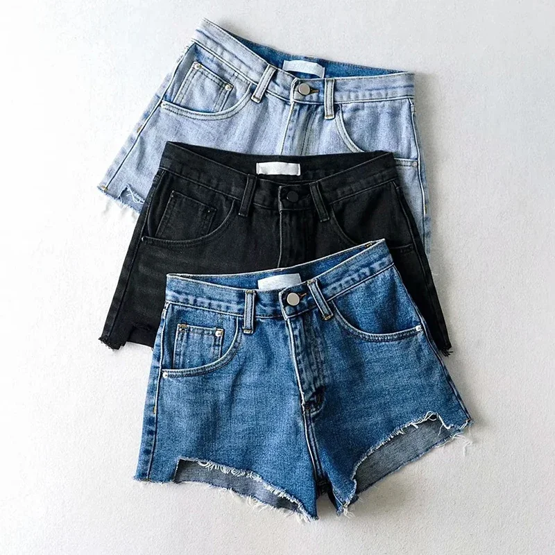 

2024 Spring Summer Hot Short Jeans Women Fashion Sexy High Waist Wash Plus Size Tassel Feminino Denim Shorts Women's Streetwear